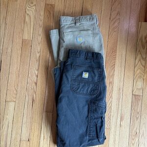 Carhartt Men's Relaxed Straight Rigby Dungaree
 2 Pair Khaki & Peat size 36x30